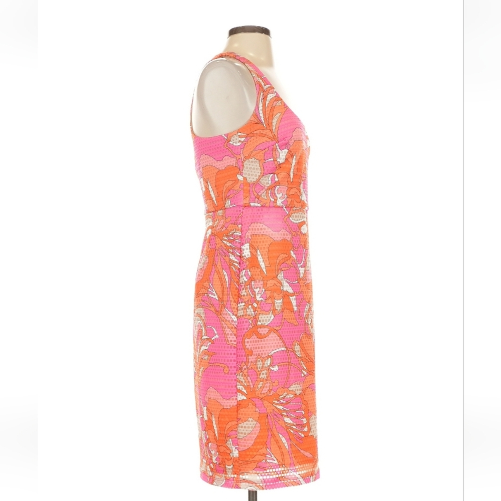 Trina Turk Pink Abstract Floral Sheath Dress Racer Back Size 2 NWT - Picture 6 of 11